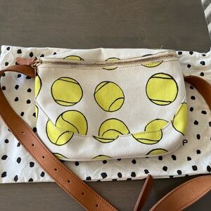 Clare V Fanny Pack in Natural Canvas with Tennis Balls